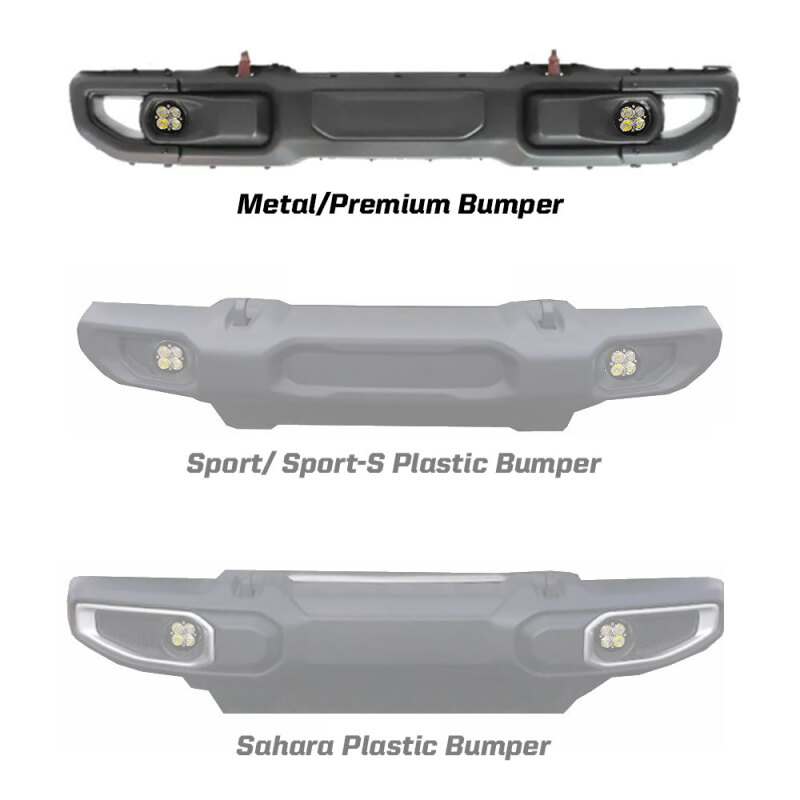 Jeep Wrangler Fog Light Pocket Kit - Baja Designs - Squadron R Pro - 2018